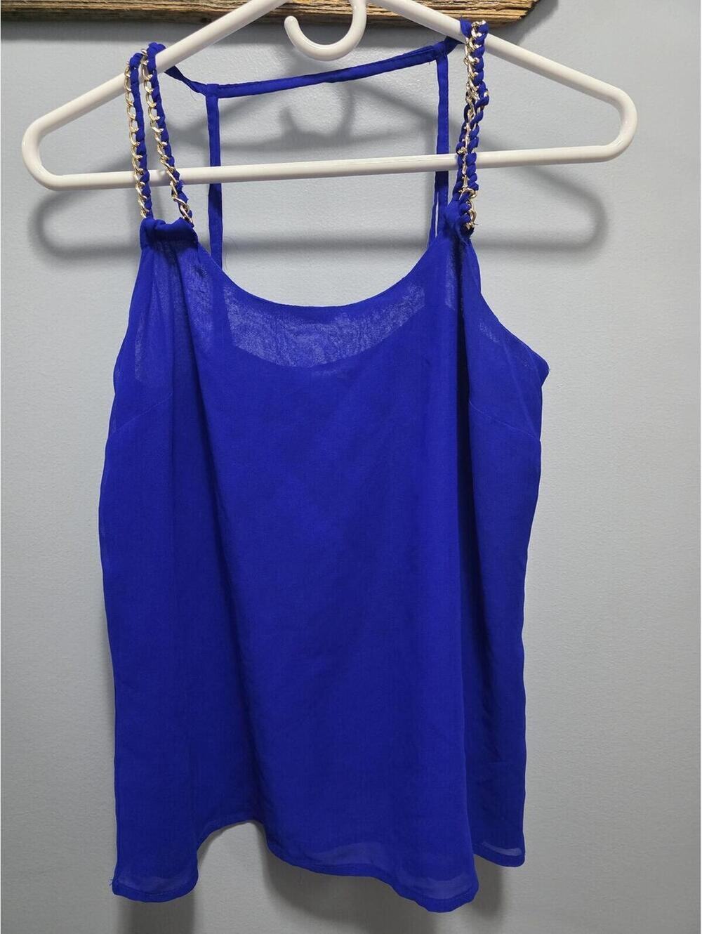 Charolette Russe Womens Blue Tank Top Small, Blue